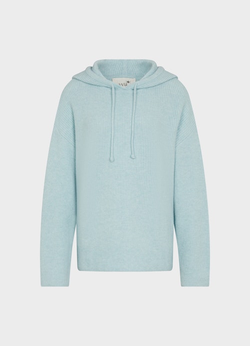 Coupe Casual Fit Maille Cashmere Blend - Hoodie aqua