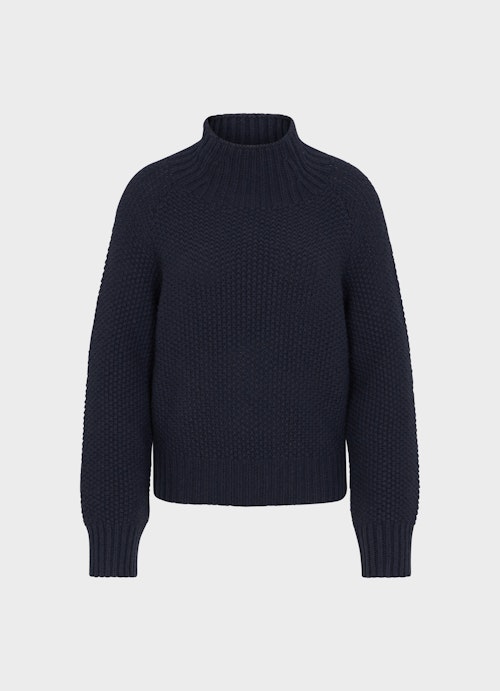 Coupe Regular Fit Maille Stand Up Collar Sweater navy