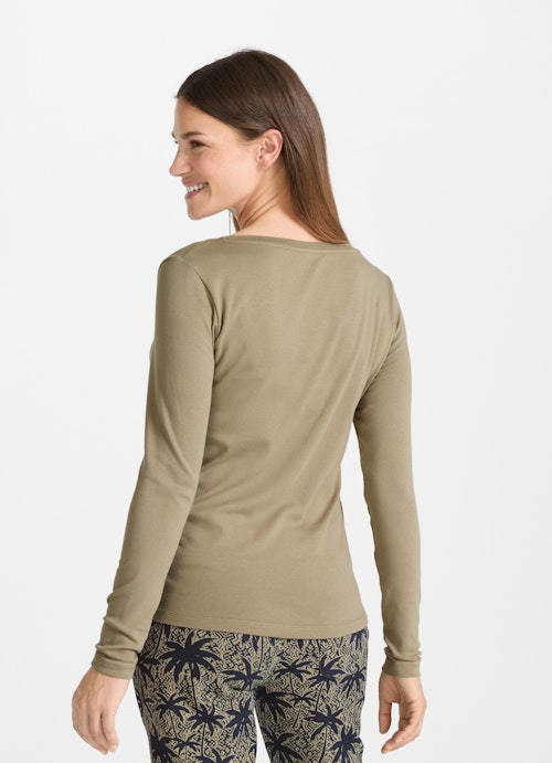 Slim Fit Long sleeve tops Jersey Modal - Longsleeve olive