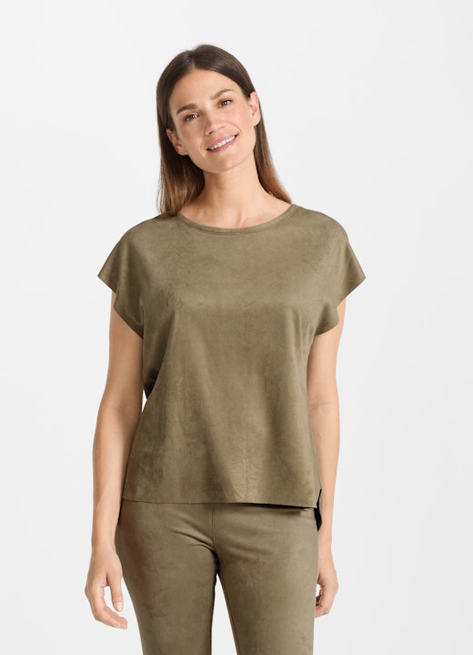 Coupe Regular Fit T-shirts Tech Velours - T-Shirt olive