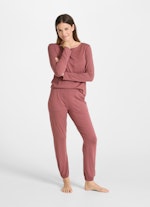 Regular Fit Pants Nightwear - Trousers berry