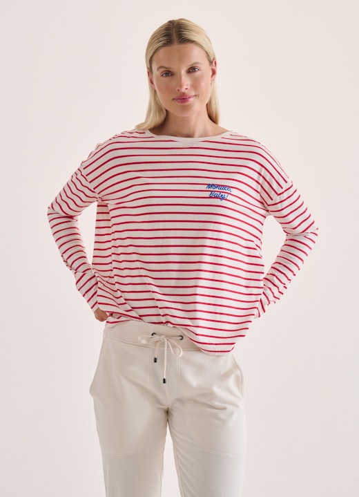 Oversized Fit Sweatshirts Striped Longsleeve red