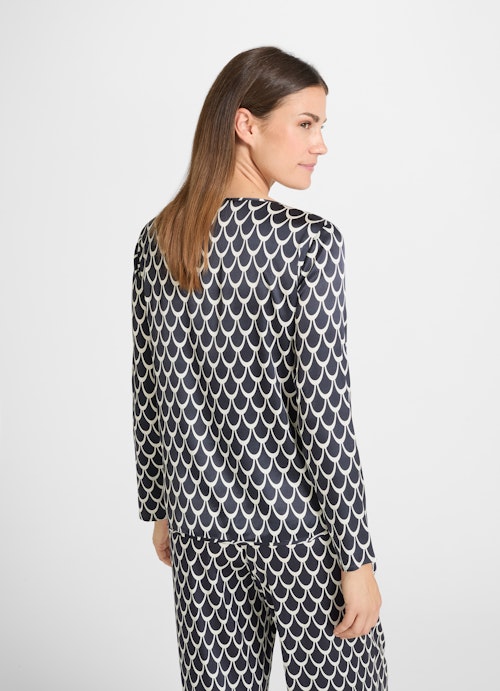 Regular Fit Longsleeves Satin - Longsleeve navy