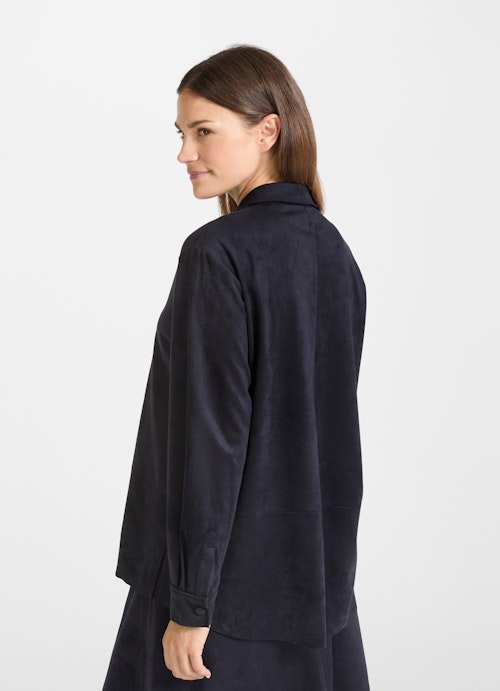 Regular Fit Jackets Tech Velours - Overshirt navy