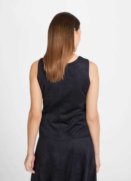 Slim Fit Tops Tech Velours - Top navy