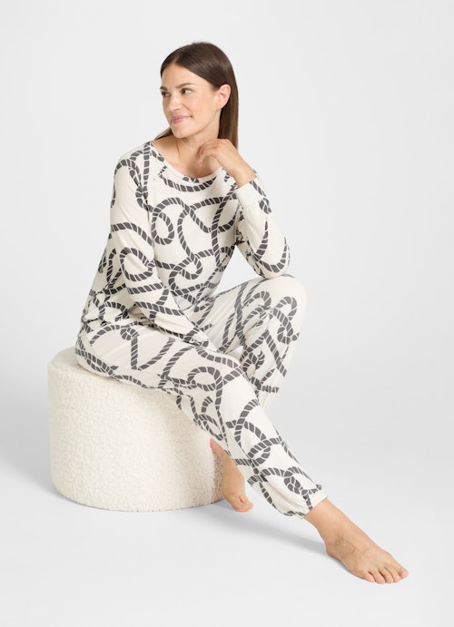 Regular Fit Pants Nightwear - Trousers eggshell