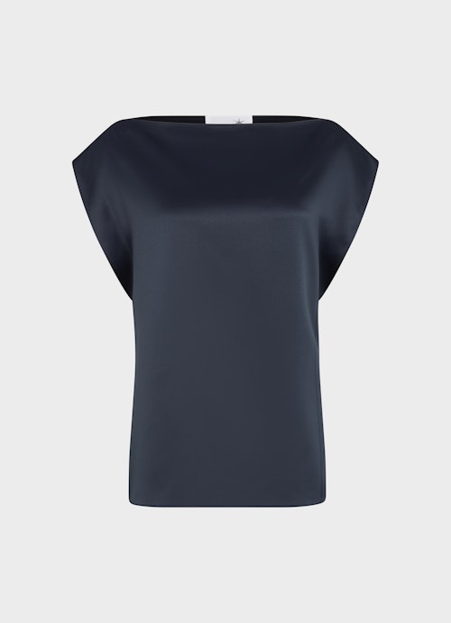 Regular Fit Long sleeve tops Satin - Shirt navy