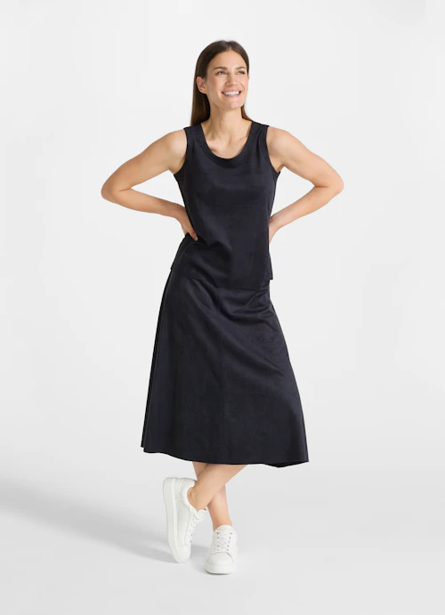 Slim Fit Tops Tech Velours - Top navy