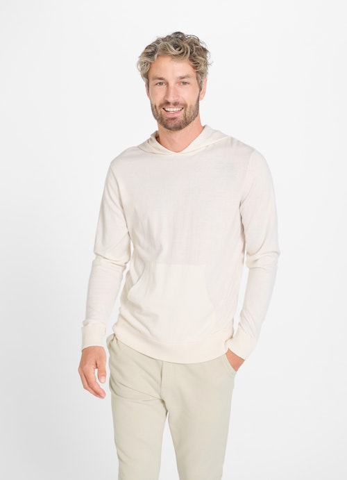 Coupe Regular Fit Maille Hoodie en tricot eggshell