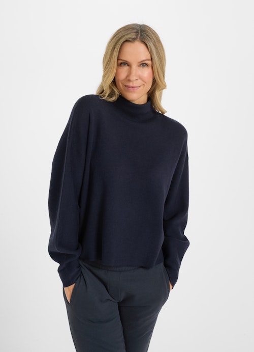 Coupe Regular Fit Maille Cashmere Blend - Pulls navy