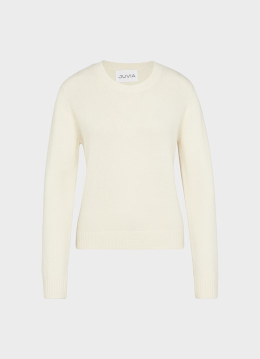 Regular Fit Strick Cashmere Blend - Pullover eggshell