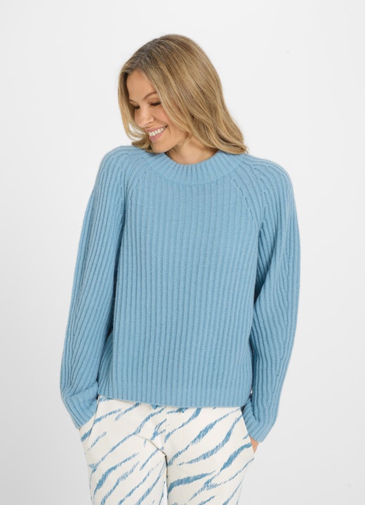 Casual Fit Knitwear Cashmere Blend - Pullover pacific blue