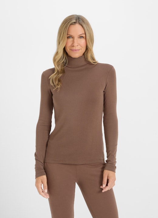 Slim Fit Longsleeves Modal Longsleeve cacao