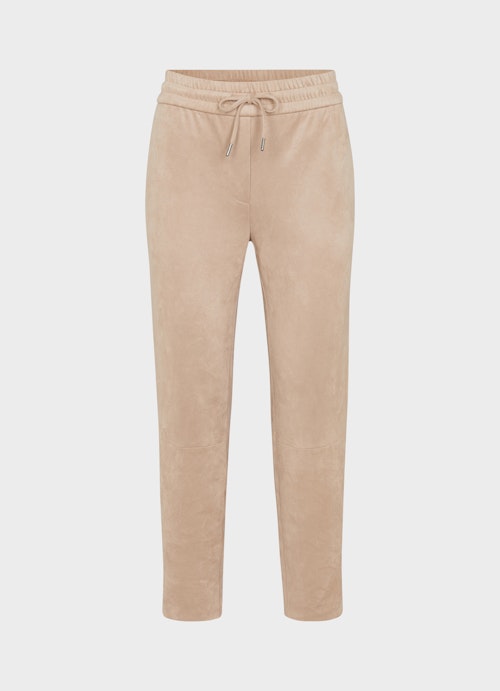 Regular Fit Pants Tech Velours - Trousers desert sand