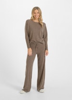 Regular Fit Hosen Cashmere Blend - Strickhose taupe mel.