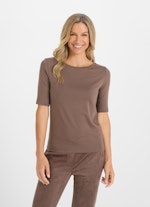 Slim Fit Long sleeve tops Modal Longsleeve cacao