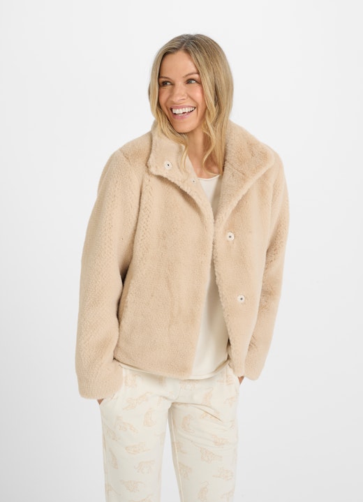 Regular Fit Jacken Faux Fur - Jacke desert sand