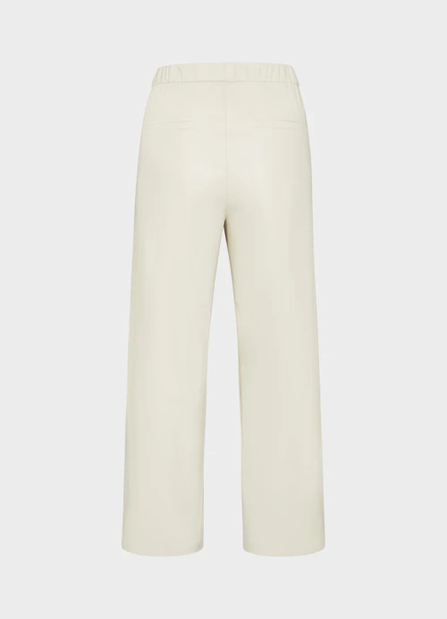 Coupe Wide Leg Pantalons Tech Leather - Culotte eggshell