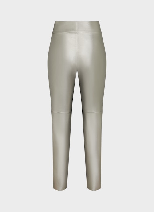 Leggings Hosen Tech Leather - Leggings cacao metallic