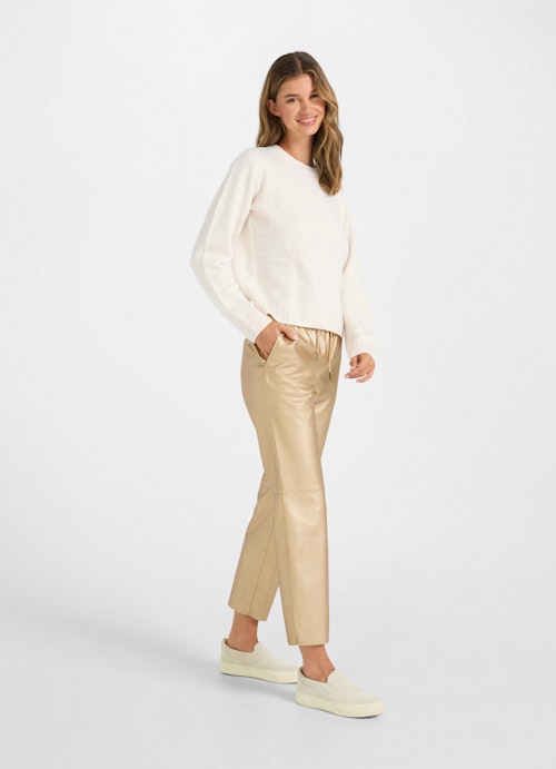 Regular Fit Hosen Tech Leather - Hose desert sand metallic