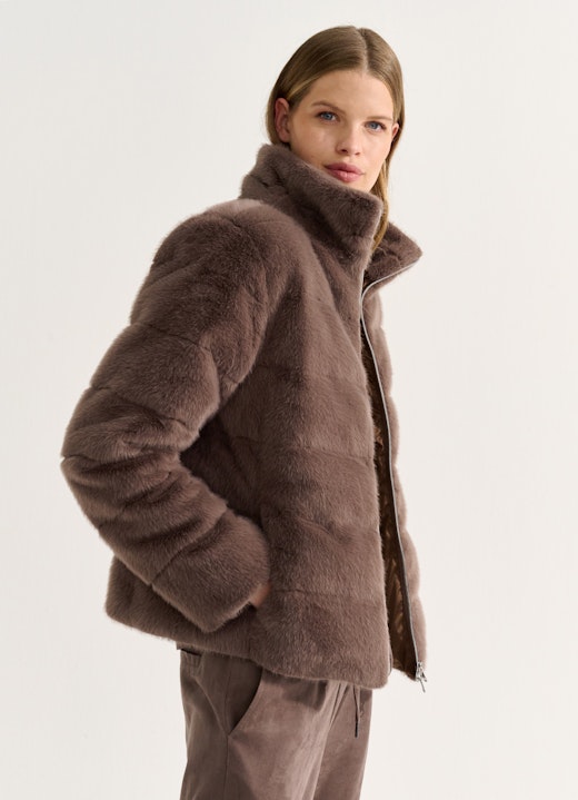 Regular Fit Jacken Faux Fur - Daunenjacke cacao