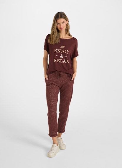 Casual Fit Hosen Casual Fit - Glitzer Sweatpants merlot