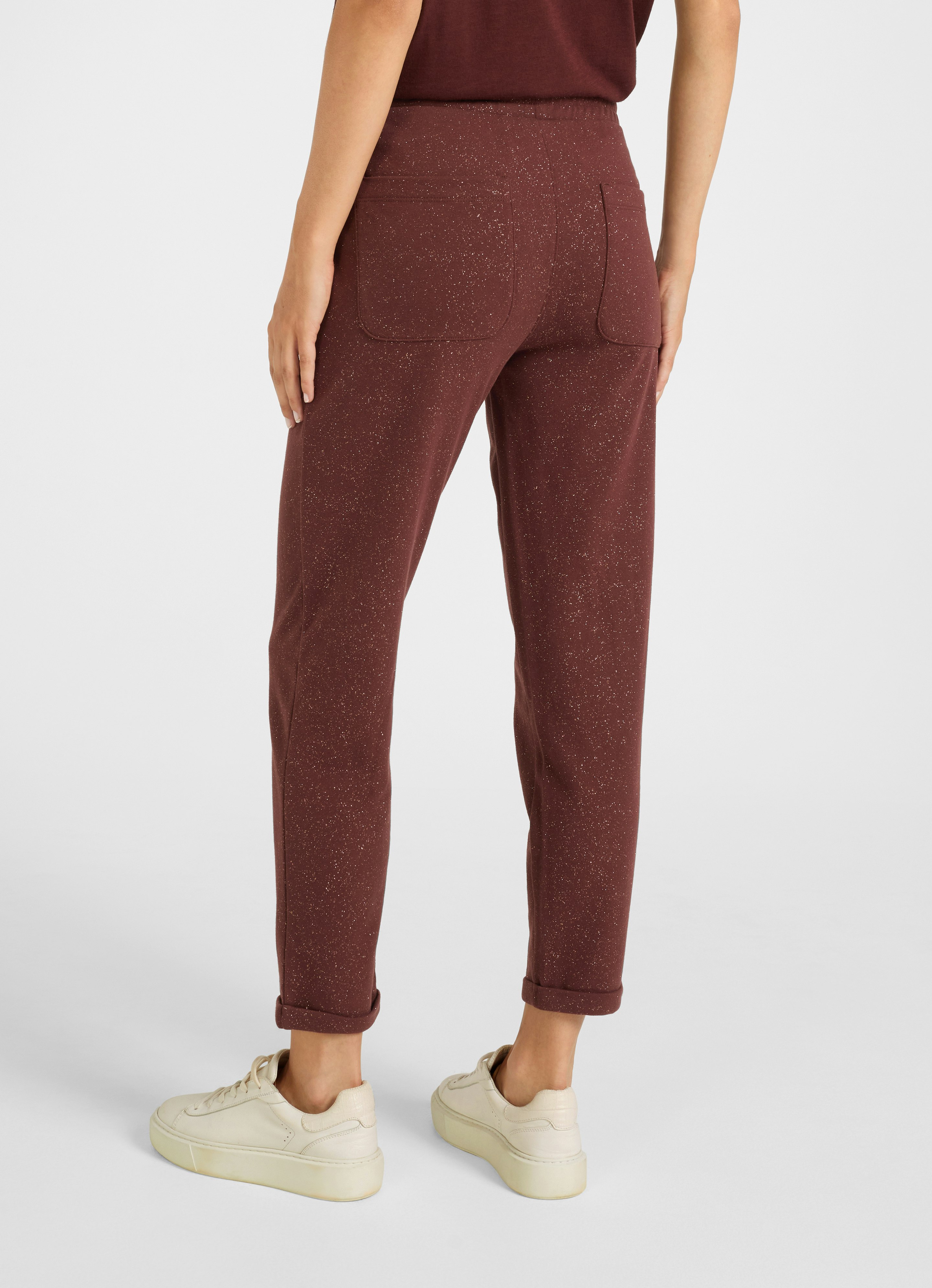 【Raucohouse】Java eyelet string sweatpants Red Casual Fit - Glitter Sweatpants Margie | Buy Pants