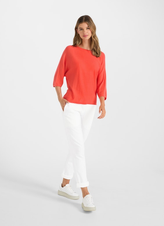 Regular Fit Strick Doubleface - Pullover poppy red