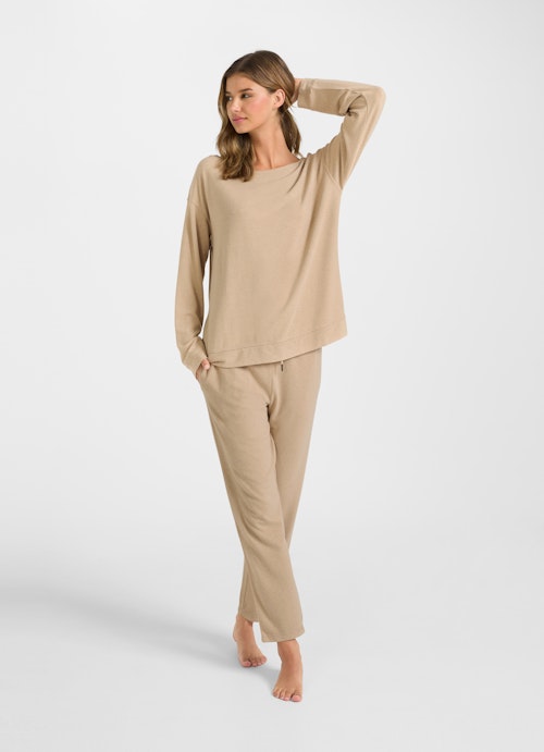 Regular Fit Pants Nightwear - Trousers camel melange