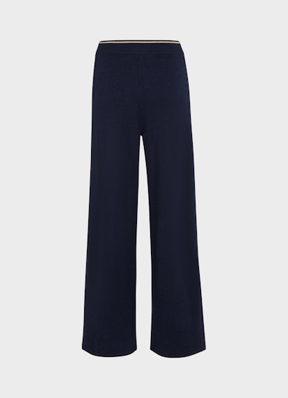 Wide Leg Fit Hosen Monaco Baby Wool Cashmere Hose navy