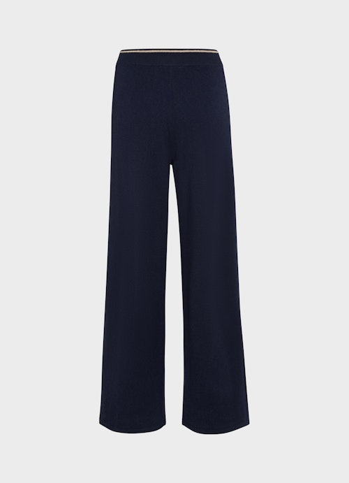 Coupe Wide Leg Pantalons Monaco Baby Wool Cashmere Hose navy