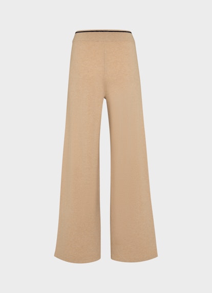 Wide Leg Fit Pants Monaco Baby Wool Cashmere Hose camel melange