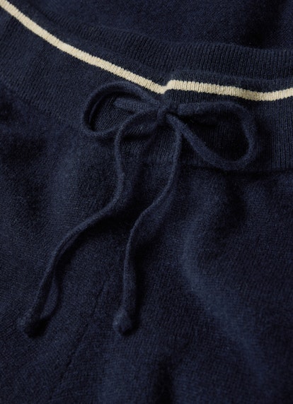 Coupe Wide Leg Fit Pantalons Monaco Baby Wool Cashmere Hose navy