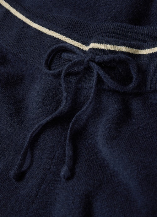 Coupe Wide Leg Pantalons Monaco Baby Wool Cashmere Hose navy
