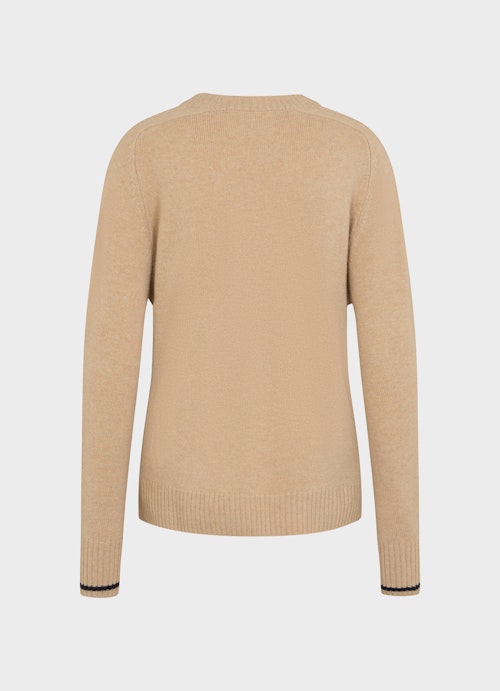 Coupe Regular Fit Maille Monaco Baby Wool Cashmere Sweater camel melange