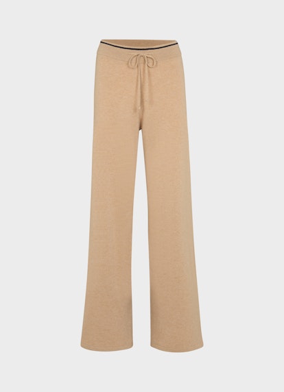 Wide Leg Fit Pants Monaco Baby Wool Cashmere Hose camel melange