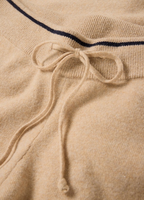 Coupe Wide Leg Pantalons Monaco Baby Wool Cashmere Hose camel melange