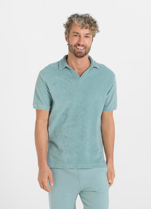 Coupe Regular Fit T-shirts Polo en tissu éponge slate green