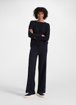 Regular Fit Pants Cashmere Blend - Knitpants navy