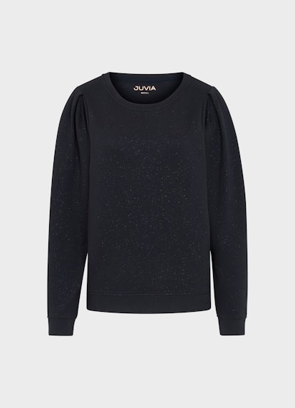 Slim Fit Sweatshirts Sweatshirt mit Puffärmeln navy glitter