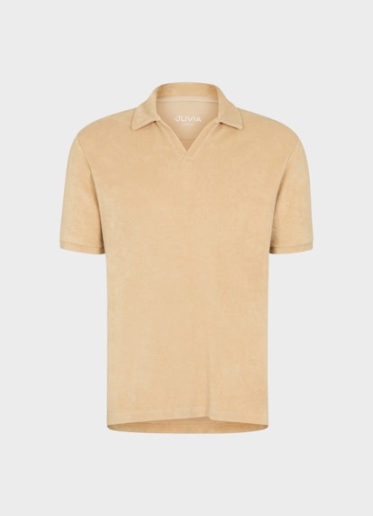 Coupe Regular Fit T-shirts Polo en tissu éponge camel