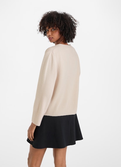 Regular Fit Strick Cashmere Blend - Cardigan almond milk