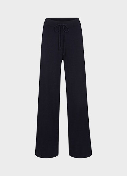 Regular Fit Pants Cashmere Blend - Knitpants navy