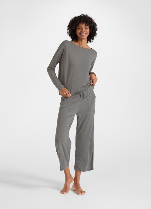 Coupe Wide Leg Fit Pantalons Nightwear - Hose ash grey