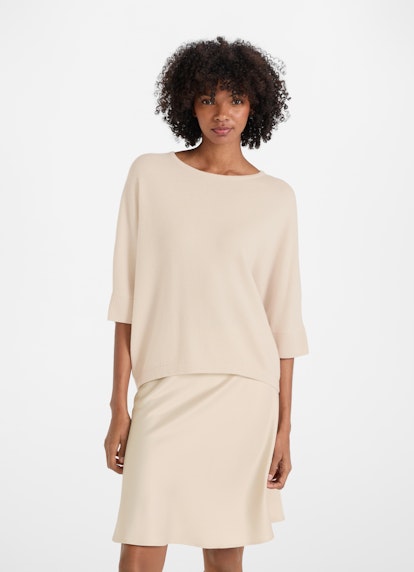 Oversized Fit Strick Cashmere Blend - Pullover almond milk