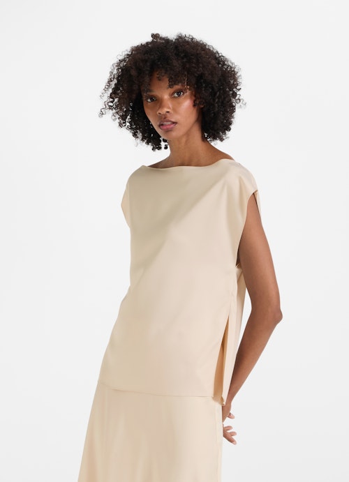 Coupe Regular Fit Hauts Satin - Shirt almond milk