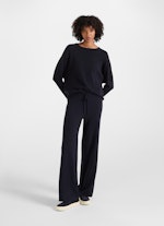 Regular Fit Pants Cashmere Blend - Knitpants navy