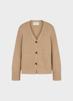 Regular Fit Strick Cashmere Blend - Cardigan camel