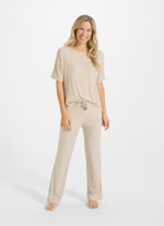 Wide Leg Fit Hosen Nightwear - Hose sand