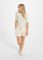 Medium Length Shorts Samt - Shorts eggshell